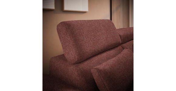 ECKSOFA in Velours Weinrot  - Weinrot/Schwarz, Design, Textil/Metall (299/264cm) - Novel