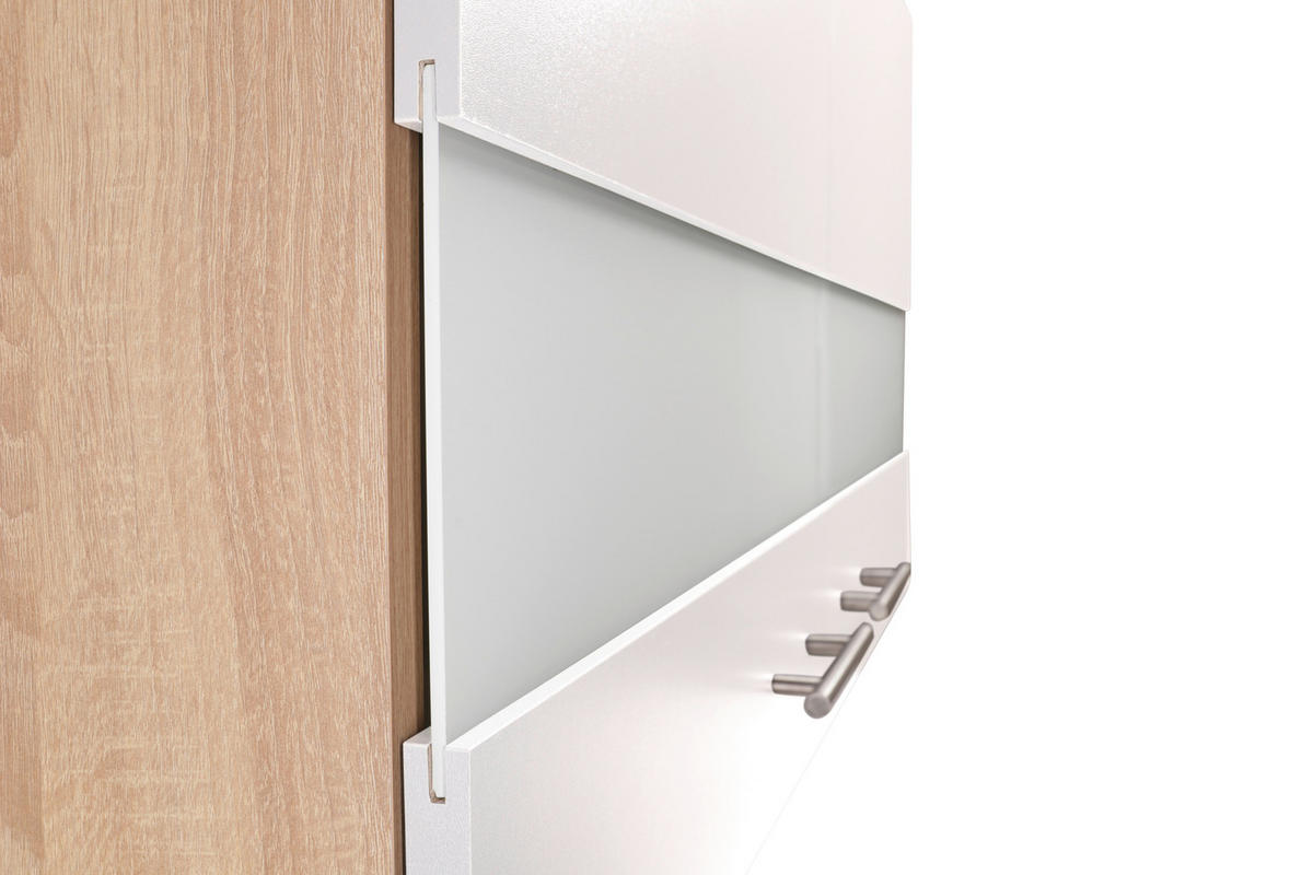 VÄGGSKÅP 110/56,1/34,6 cm  i vit, ekfärgad  - vit/silver, Basics, metall/trämaterial (110/56,1/34,6cm) - Respekta
