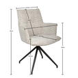 ARMLEHNSTUHL  Stoffauswahl, Sitzfläche 360° drehbar, automatische Rückholfunktion Jacquard  - Taupe/Beige, Design, Textil/Metall (59/89.5/63cm) - Novel