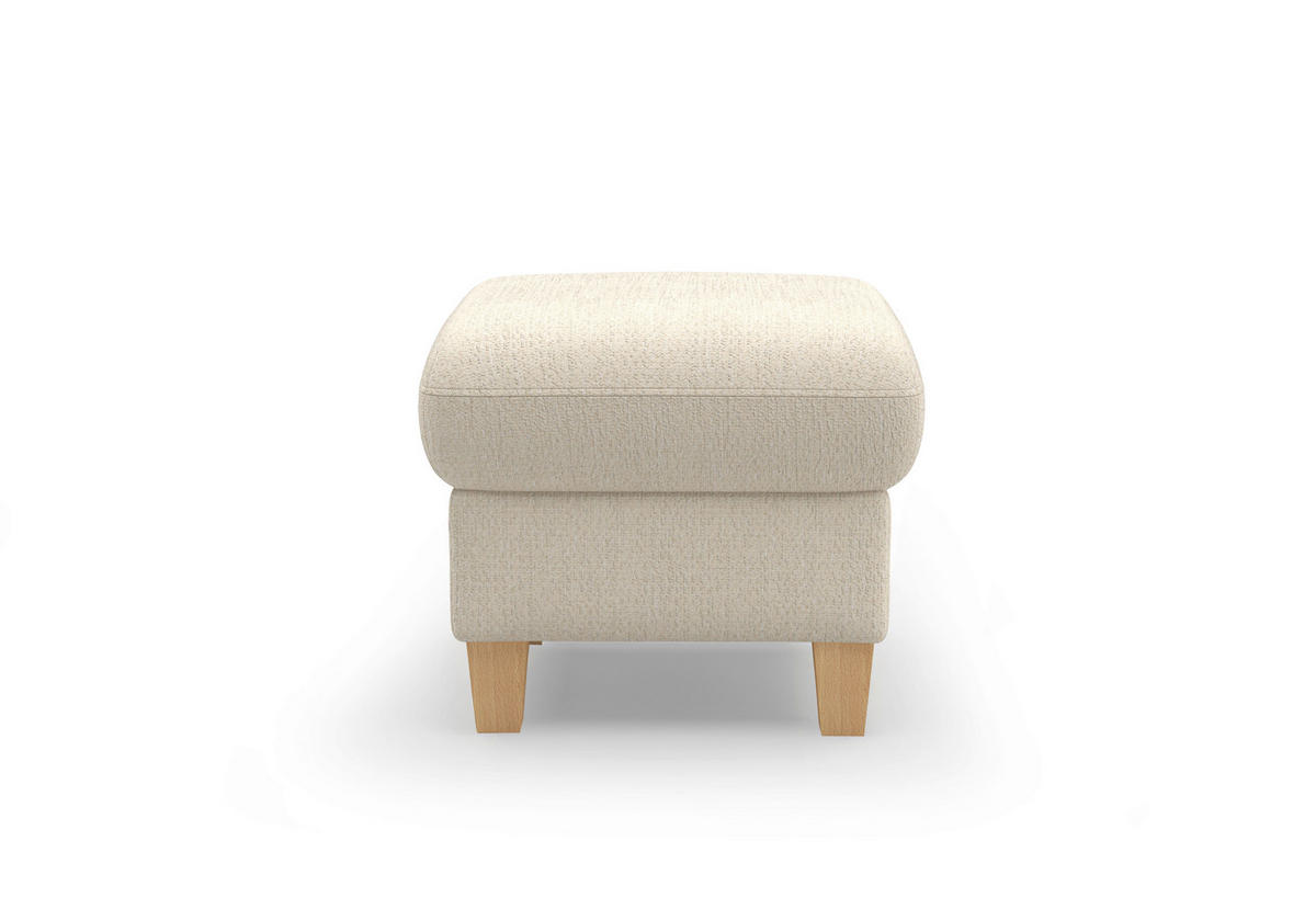 HOCKER GLENDALE E Chenille Sandfarben  - Sandfarben/Eichefarben, KONVENTIONELL, Holz/Textil (58/48/58cm) - Sit & More