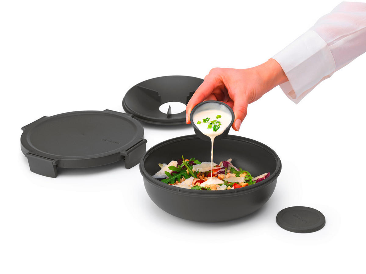 KRABIČKA NA OBĚD plast  1,3 l - tmavě šedá, Basics, plast (21/7,5cm) - Brabantia