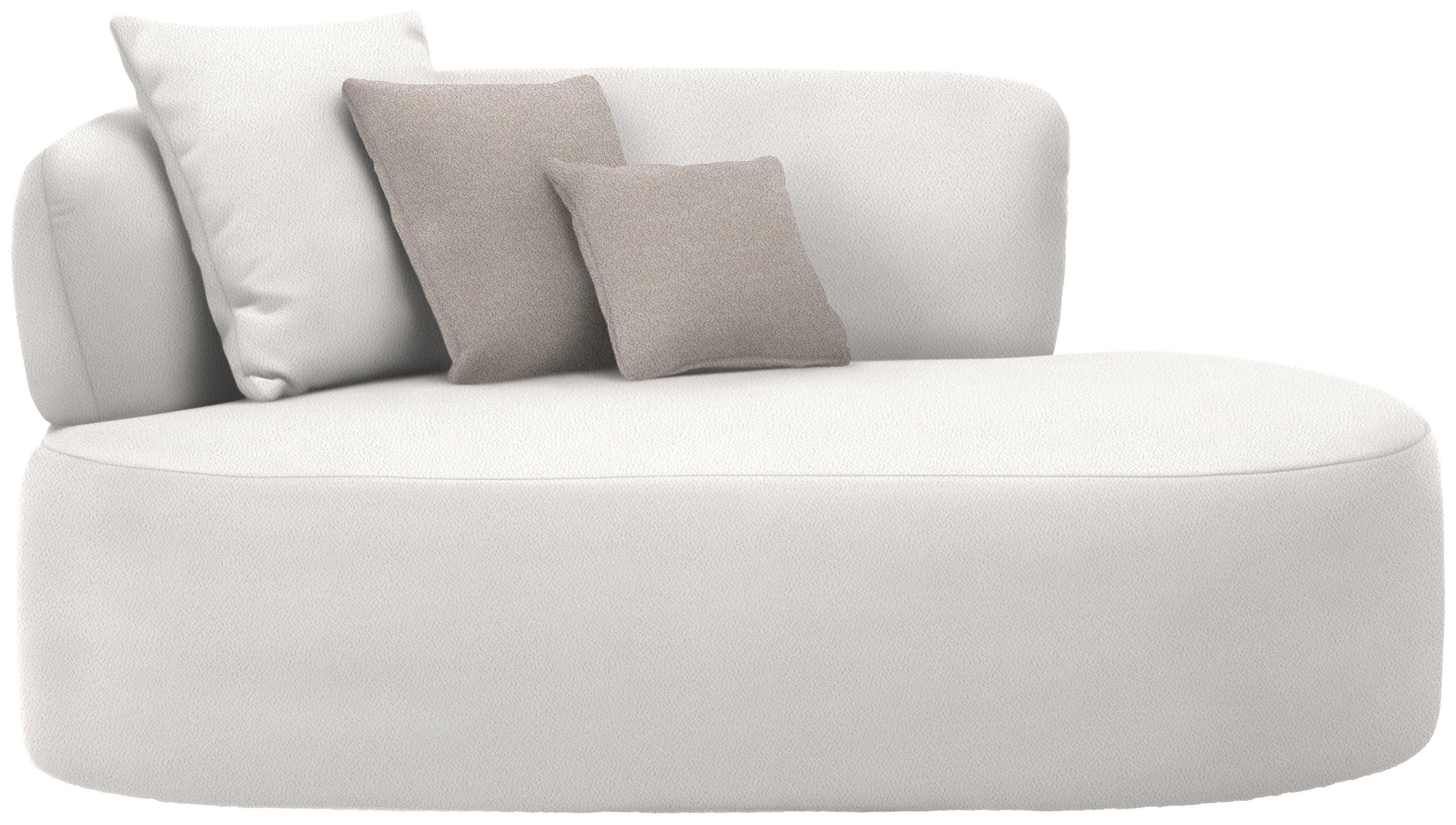 RÉCAMIERE in Plüsch Creme, Greige  - Greige/Creme, MODERN, Kunststoff/Textil (166/86/105cm) - Hom`in