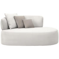 RÉCAMIERE in Plüsch Creme, Greige  - Greige/Creme, MODERN, Kunststoff/Textil (166/86/105cm) - Hom`in