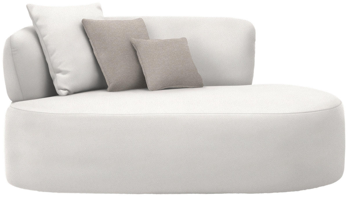 RÉCAMIERE in Plüsch Creme, Greige  - Greige/Creme, MODERN, Kunststoff/Textil (166/86/105cm) - Hom`in