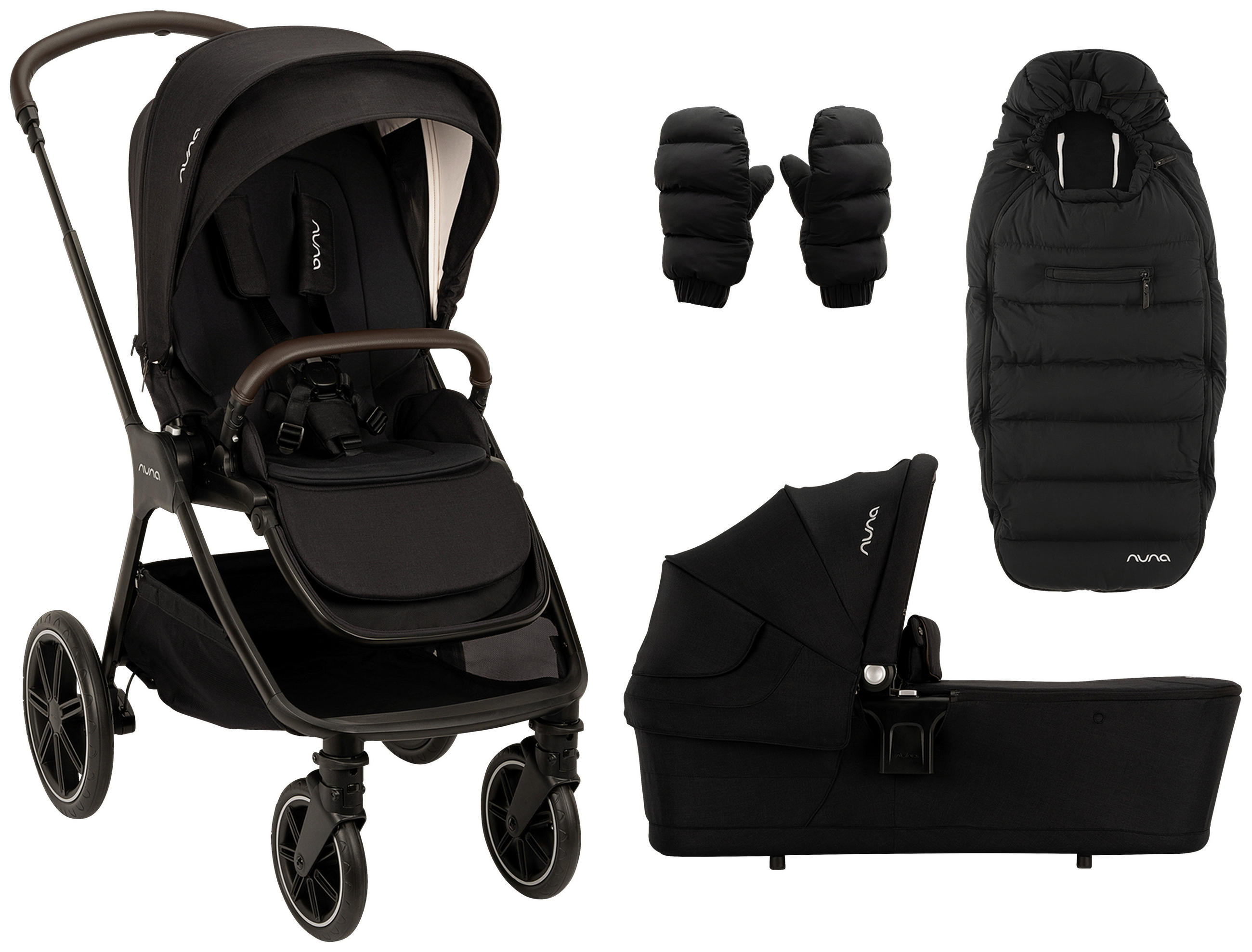 KINDERWAGENSET  TRIV lx Caviar  Caviar  - Schwarz, Basics, Kunststoff/Metall (96/58/109cm) - Nuna