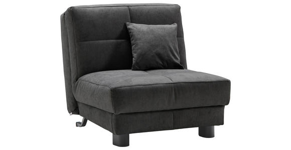 SCHLAFSESSEL Mikrovelours Schwarz Liegefunktion Zierkissen  - Schwarz, KONVENTIONELL, Textil/Metall (85/85/100cm) - Carryhome