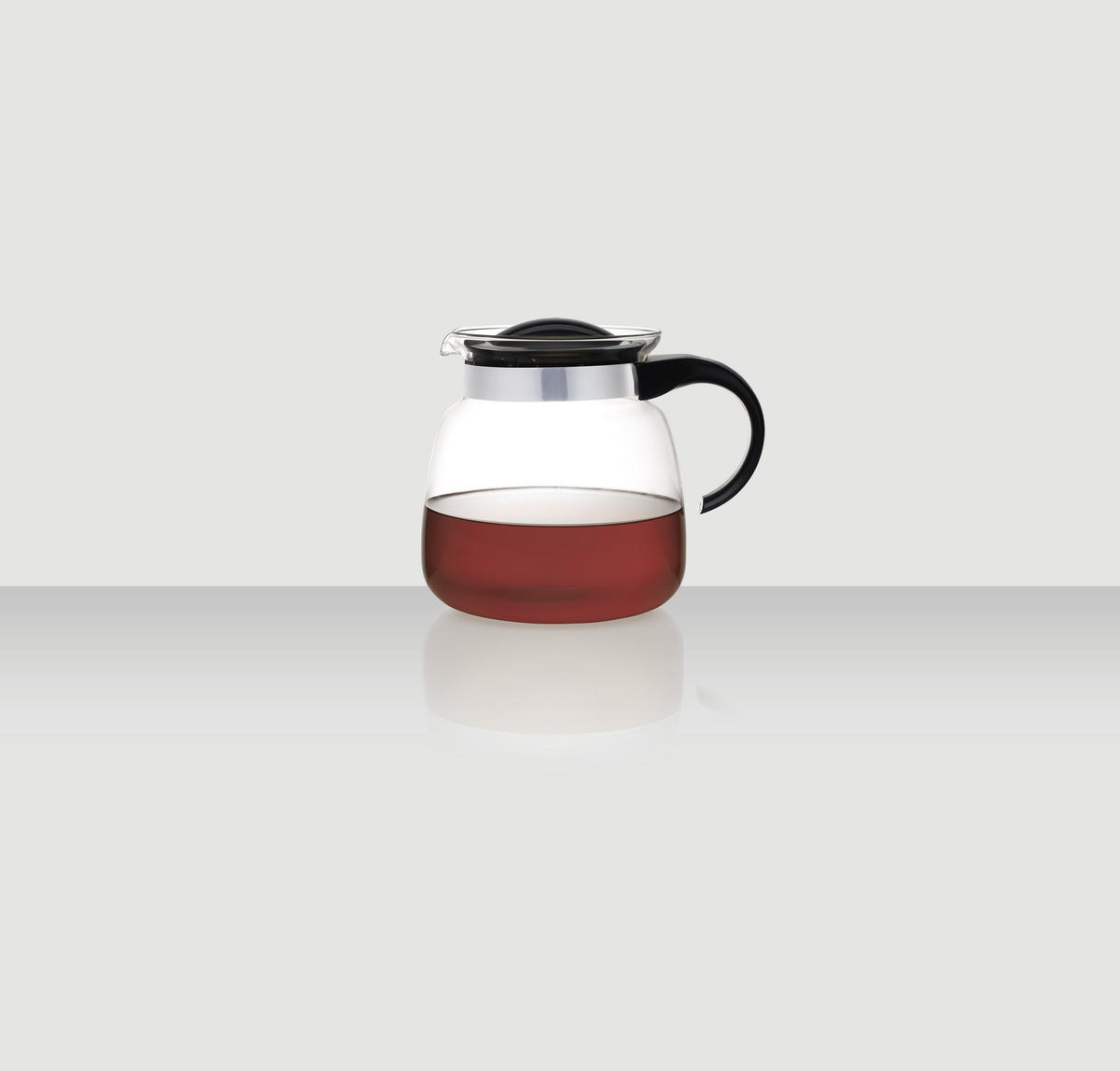 TEKANNA 1,8 l  - klar/svart, Klassisk, glas/plast (1,8l) - Novel