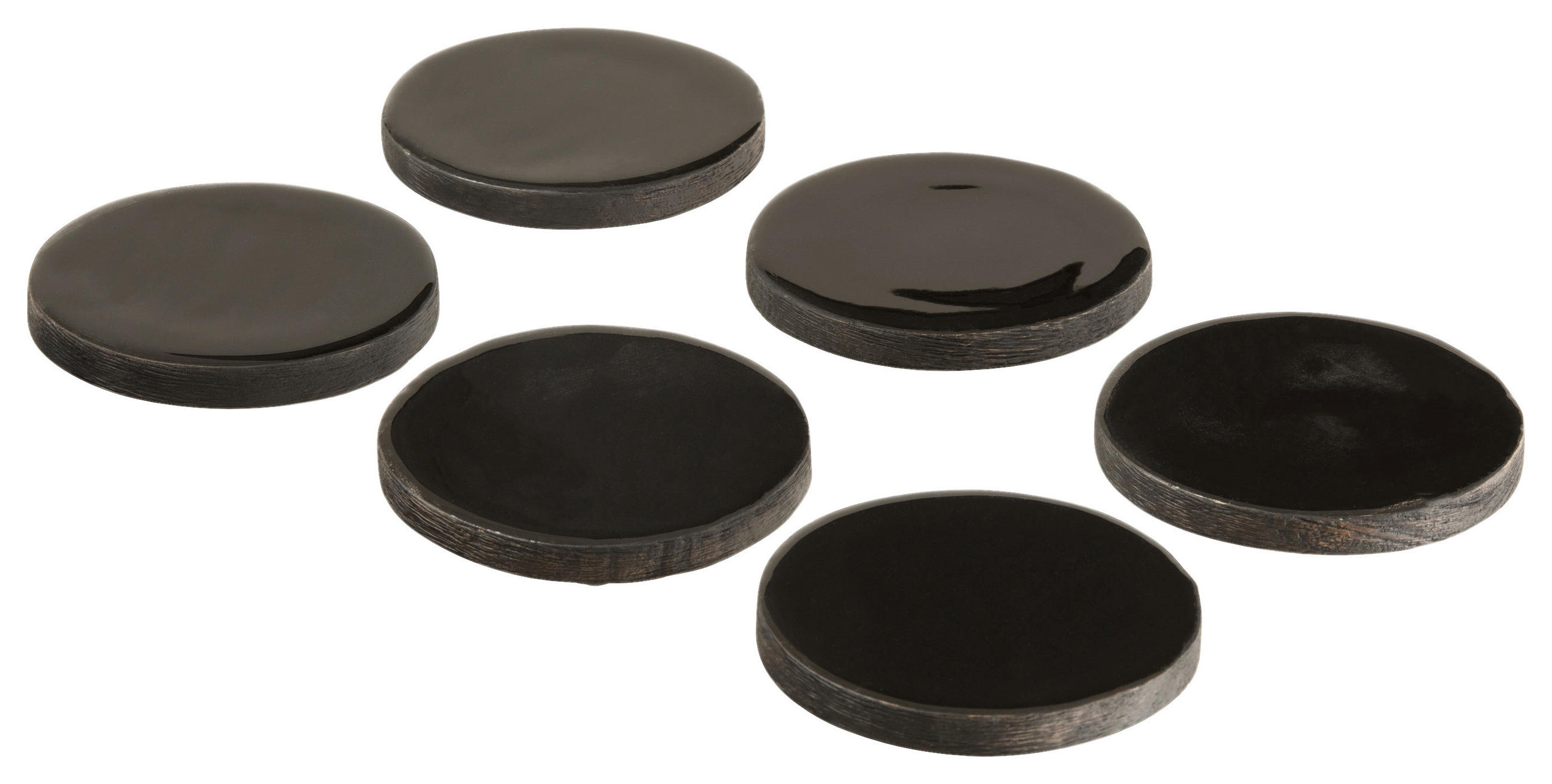 UNTERSETZERSET Holz Schwarz 10 cm  - Schwarz, Trend, Holz (10cm)