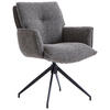 ARMLEHNSTUHL  in Eisen Webstoff  - Dunkelgrau/Schwarz, Design, Textil/Metall (66/89/69cm) - Novel