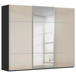 SCHWEBETÜRENSCHRANK  in Schwarz, Champagner  - Champagner/Alufarben, KONVENTIONELL, Glas/Holzwerkstoff (242/223/68cm) - Novel