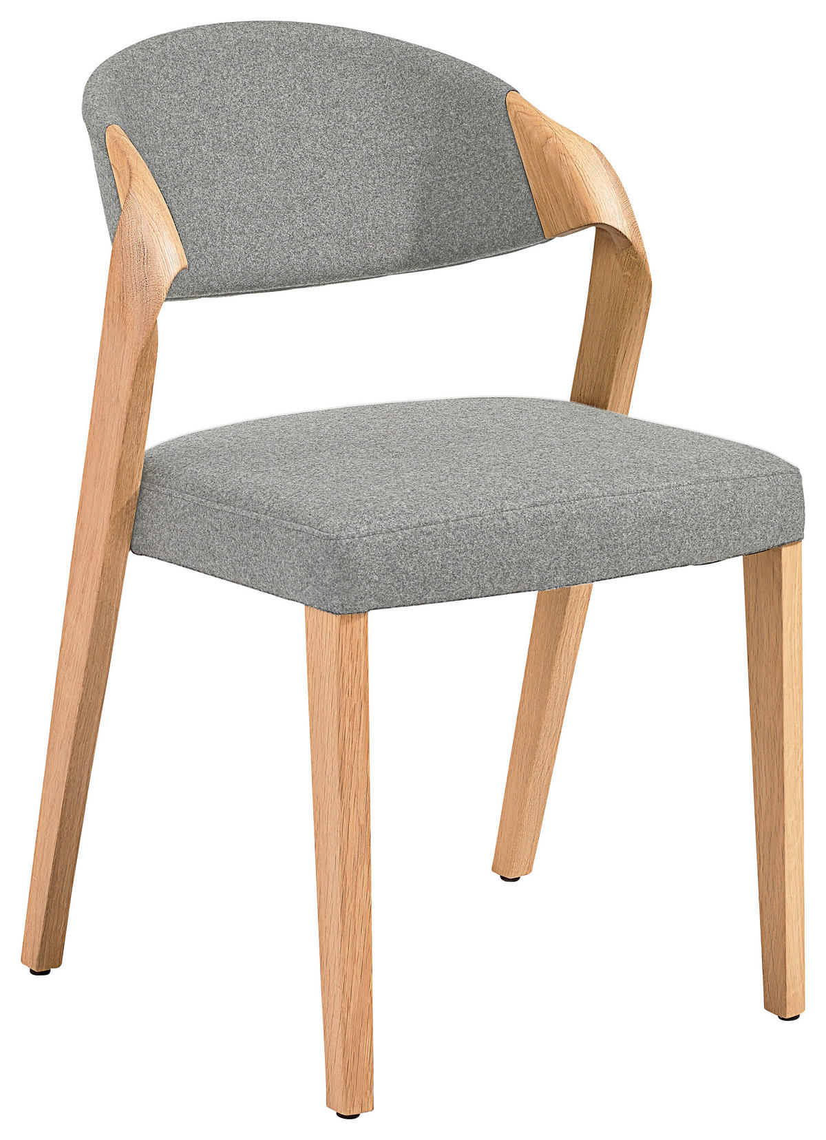 STUHL in Holz, Textil Eichefarben, Hellgrau  - Eichefarben/Hellgrau, Design, Holz/Textil (53/82/57cm) - Voglauer