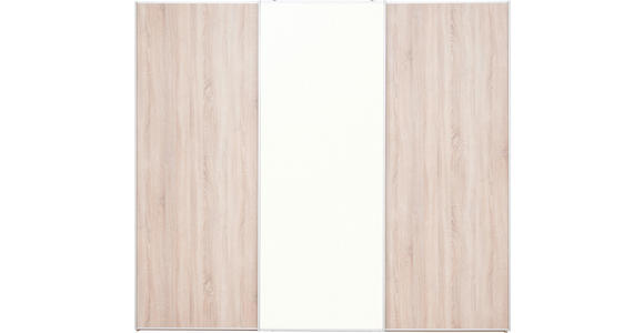 SCHWEBETÜRENSCHRANK  in Sonoma Eiche  - Alufarben/Sonoma Eiche, KONVENTIONELL, Glas/Holzwerkstoff (249/222/68cm) - Moderano