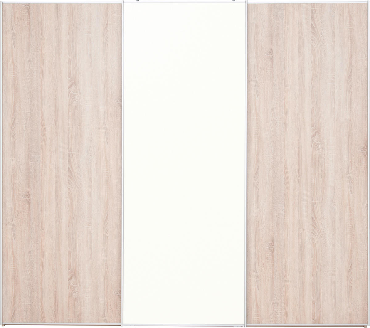 SCHWEBETÜRENSCHRANK in Sonoma Eiche  - Alufarben/Sonoma Eiche, Konventionell, Glas/Holzwerkstoff (249/222/68cm) - Moderano