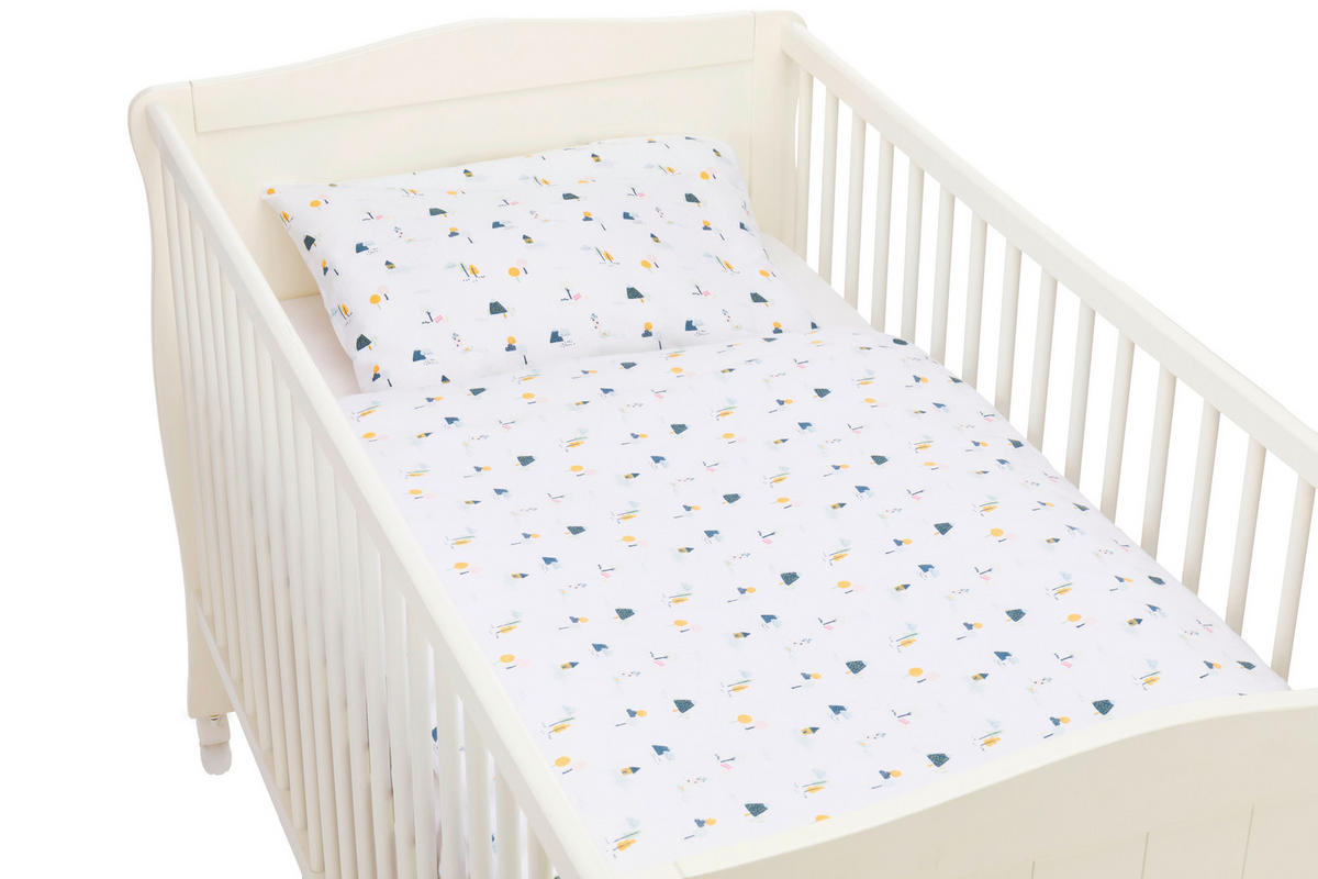 BABYBETTWÄSCHE Village White Jersey 135/100 cm  - Multicolor/Weiß, Basics, Textil (135/100cm) - Fillikid