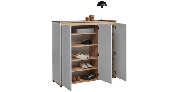 SCHUHSCHRANK 120/115/38 cm  - Schwarz/Weiß, MODERN, Holzwerkstoff/Kunststoff (120/115/38cm) - Carryhome