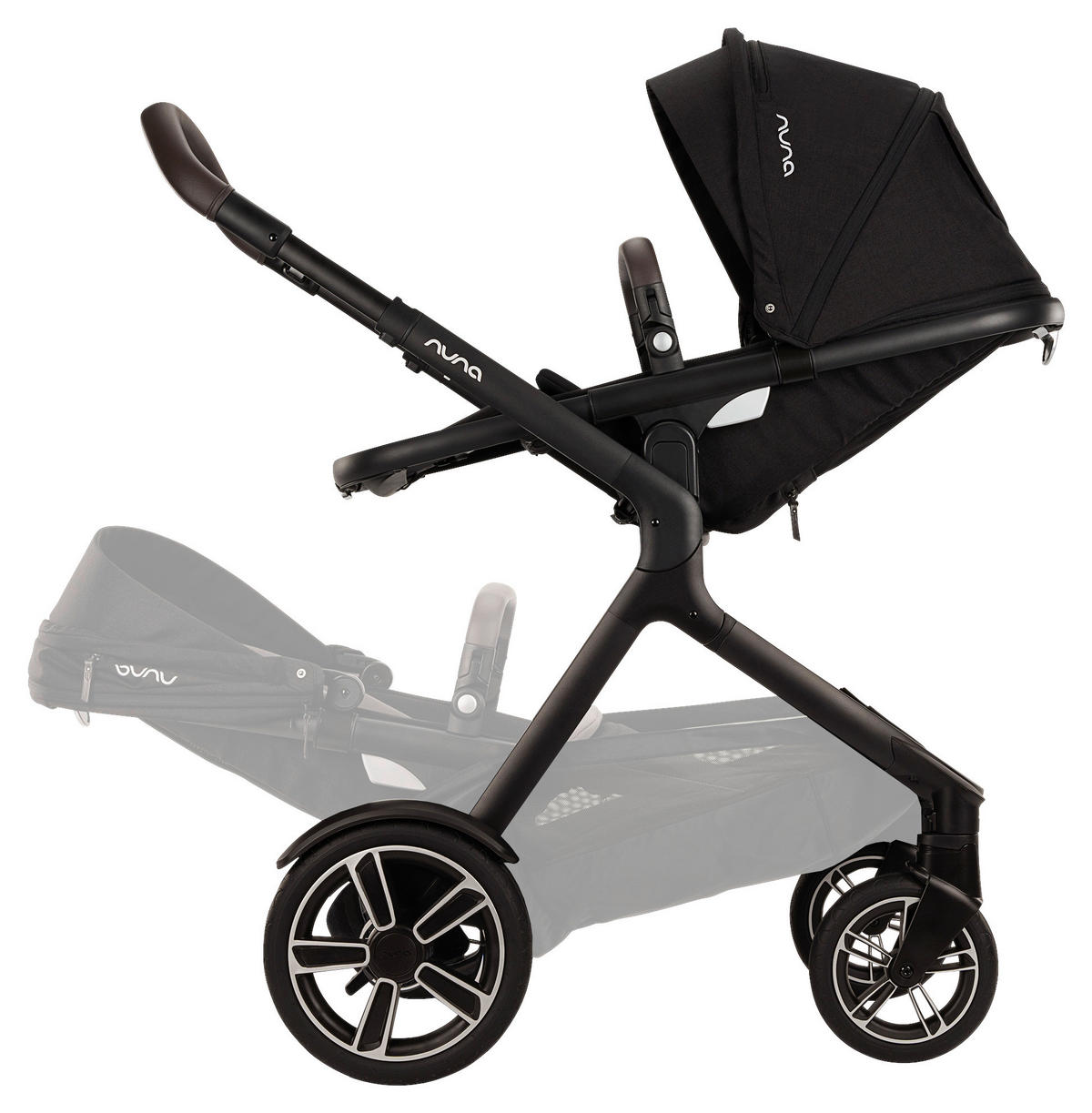 GESCHWISTERWAGEN DEMI NEXT  - Schwarz, Basics, Textil/Metall (98/62/112cm) - Nuna