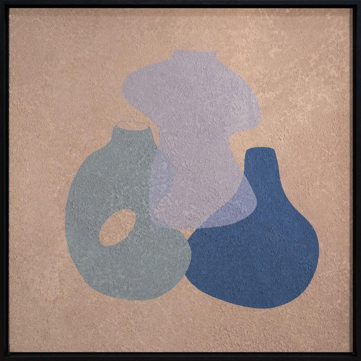 BILD 74/74/10 cm  - Blau/Beige, Basics, Holz/Metall (74/74/10cm)