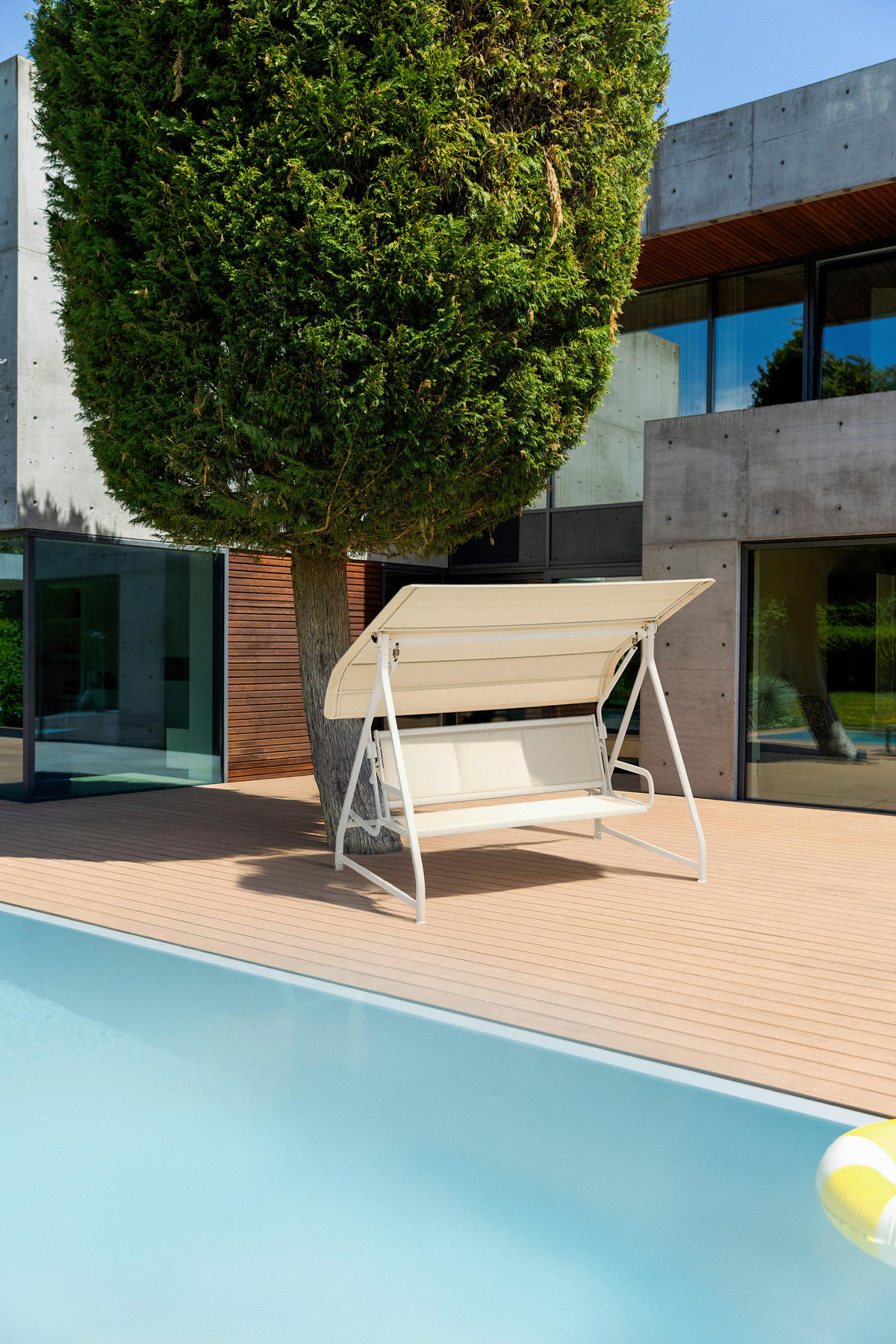 HOLLYWOODSCHAUKEL 169/189/228 cm Weiß, Beige  - Beige/Weiß, Basics, Textil/Metall (169/189/228cm) - Kettler