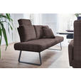 SITZBANK 209/92/78 cm  in Schwarz, Dunkelbraun  - Dunkelbraun/Schwarz, Design, Textil/Metall (209/92/78cm) - Dieter Knoll