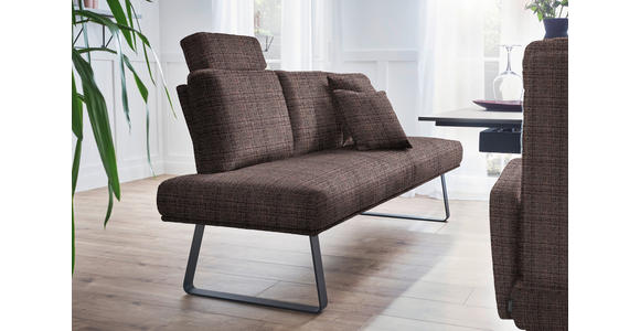 SITZBANK 209/92/78 cm in Schwarz, Dunkelbraun - Dunkelbraun/Schwarz, Design, Textil/Metall (209/92/78cm) - Dieter Knoll