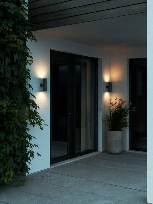 AUßENWANDLEUCHTE  14 cm  - Schwarz, Design, Metall (14cm) - Nordlux