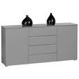 SIDEBOARD Grau Einlegeböden  - Silberfarben/Grau, Basics, Holzwerkstoff/Kunststoff (165/80/40cm) - Carryhome