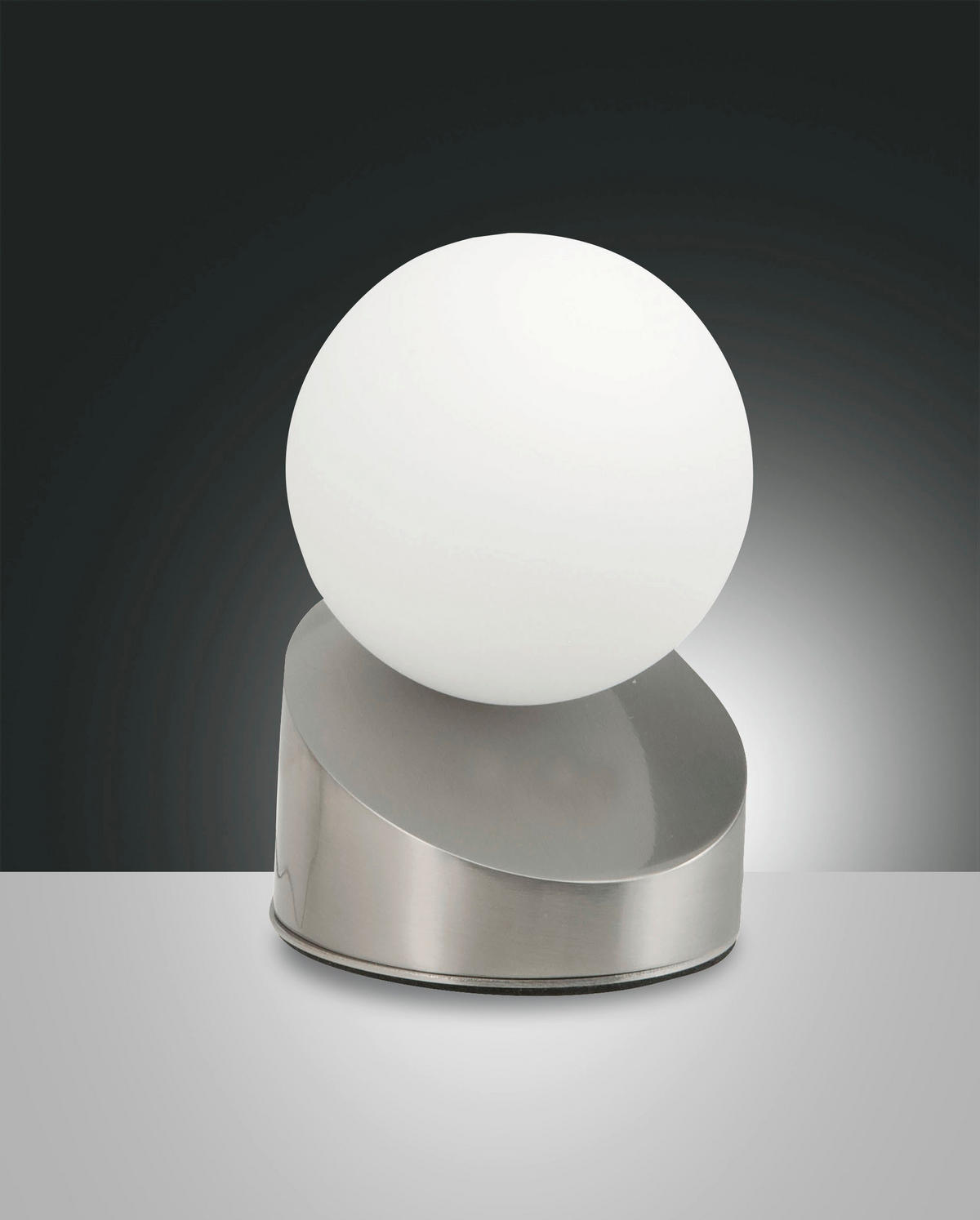 TISCHLEUCHTE Gravity 10/15/0 cm   - Weiß/Nickelfarben, Basics, Glas/Metall (10/15/0cm) - Fabas Luce