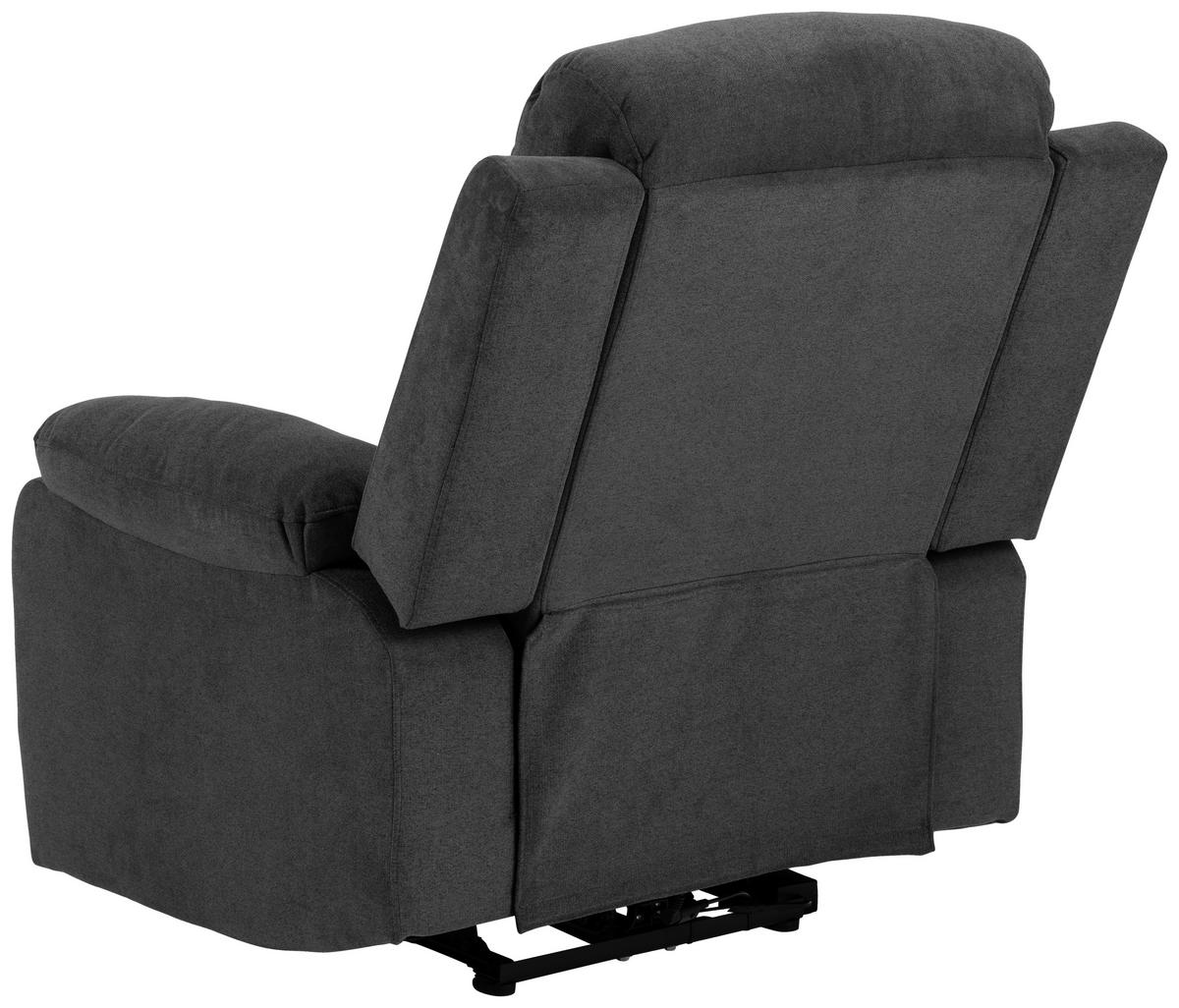 FERNSEHSESSEL in Chenille Dunkelgrau  - Dunkelgrau/Schwarz, KONVENTIONELL, Textil/Metall (92/98/96cm) - MID.YOU