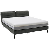 BOXSPRINGBETT 180/200 cm  in Dunkelgrau  - Dunkelgrau/Schwarz, Design, Textil/Metall (180/200cm) - Johann Jakob