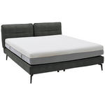 BOXSPRINGBETT 160/200 cm  in Dunkelgrau  - Dunkelgrau/Schwarz, Design, Textil/Metall (160/200cm) - Johann Jakob