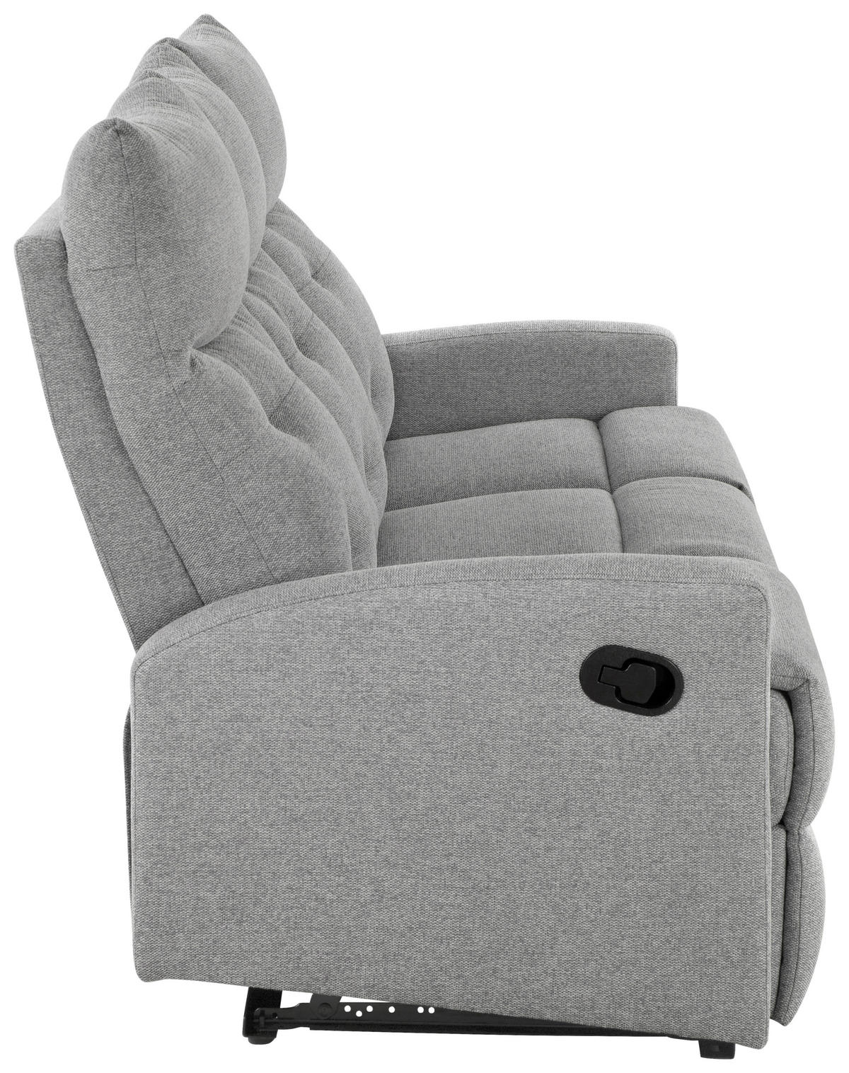 SITZGARNITUR Mikrofaser Grau  - Schwarz/Grau, Design, Textil/Metall - Livetastic