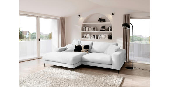 ECKSOFA  in Flachgewebe Creme  177/253 cm  - Creme/Schwarz, Design, Textil/Metall (177/253cm) - Dieter Knoll