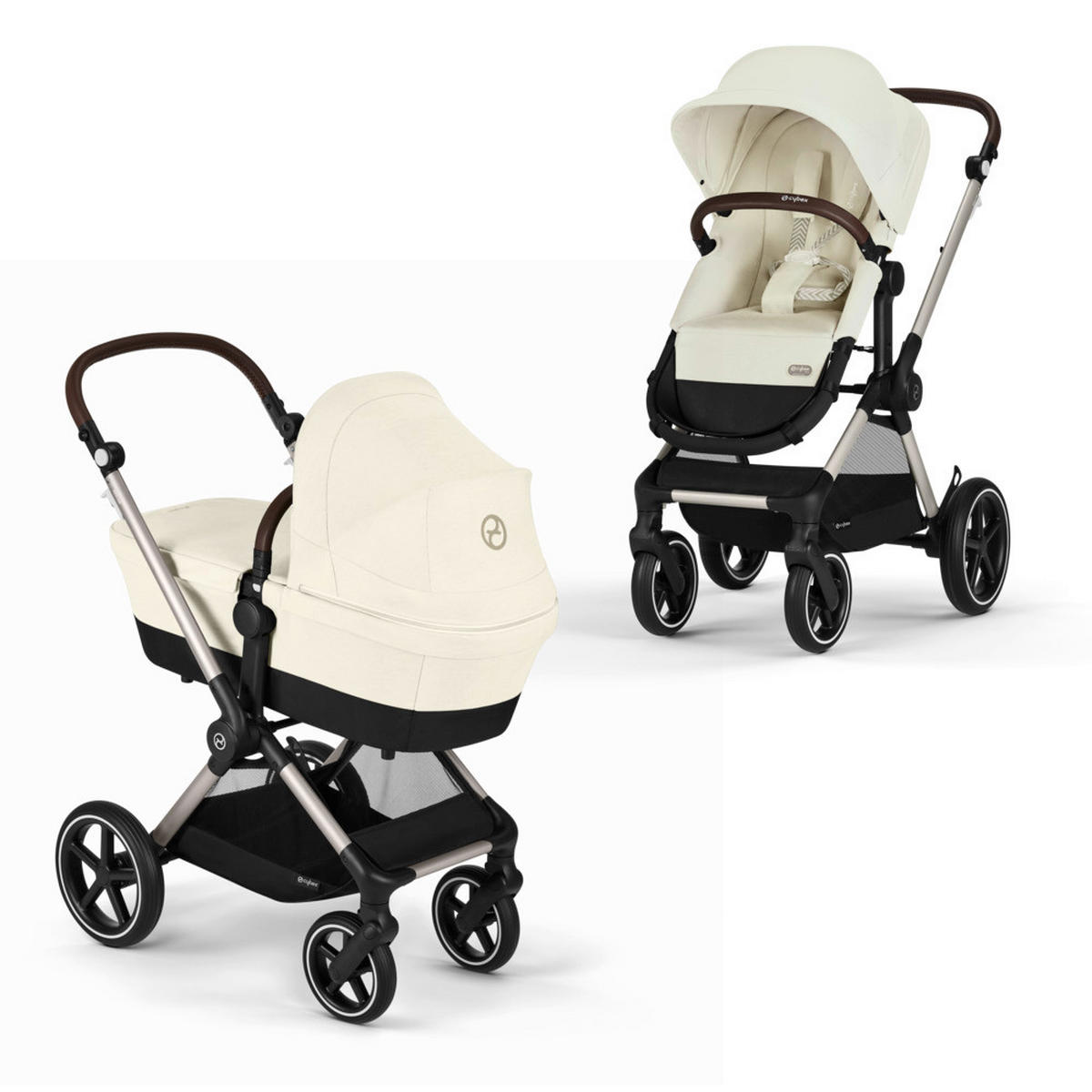 KOMBIKINDERWAGEN Eos Lux  - Beige/Silberfarben, Basics, Textil/Metall (85/61/116cm) - cybex GOLD