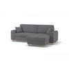 ECKSOFA CORD in Velours Grau  237/124 cm  - Beige/Buchefarben, Design, Holz/Holzwerkstoff (237/124cm) - MID.YOU