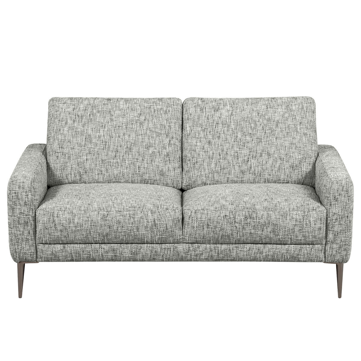 2-SITZER-SOFA Webstoff Grau  - Schwarzchrom/Grau, Design, Textil/Metall (157/85/92cm) - Livetastic