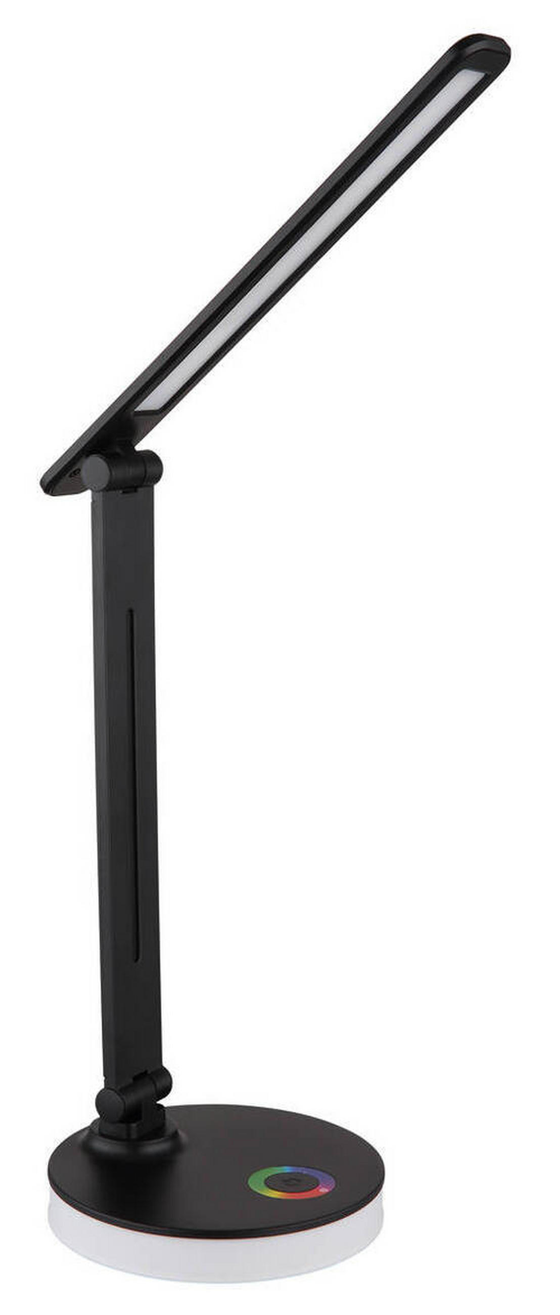 LED-SCHREIBTISCHLEUCHTE - Opal/Schwarz, Design, Kunststoff (28/15/50cm) - Globo