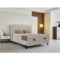 BOX KREVET     bež  - bež/crna, Moderno, tekstil/metal (160/200cm) - Hom`in