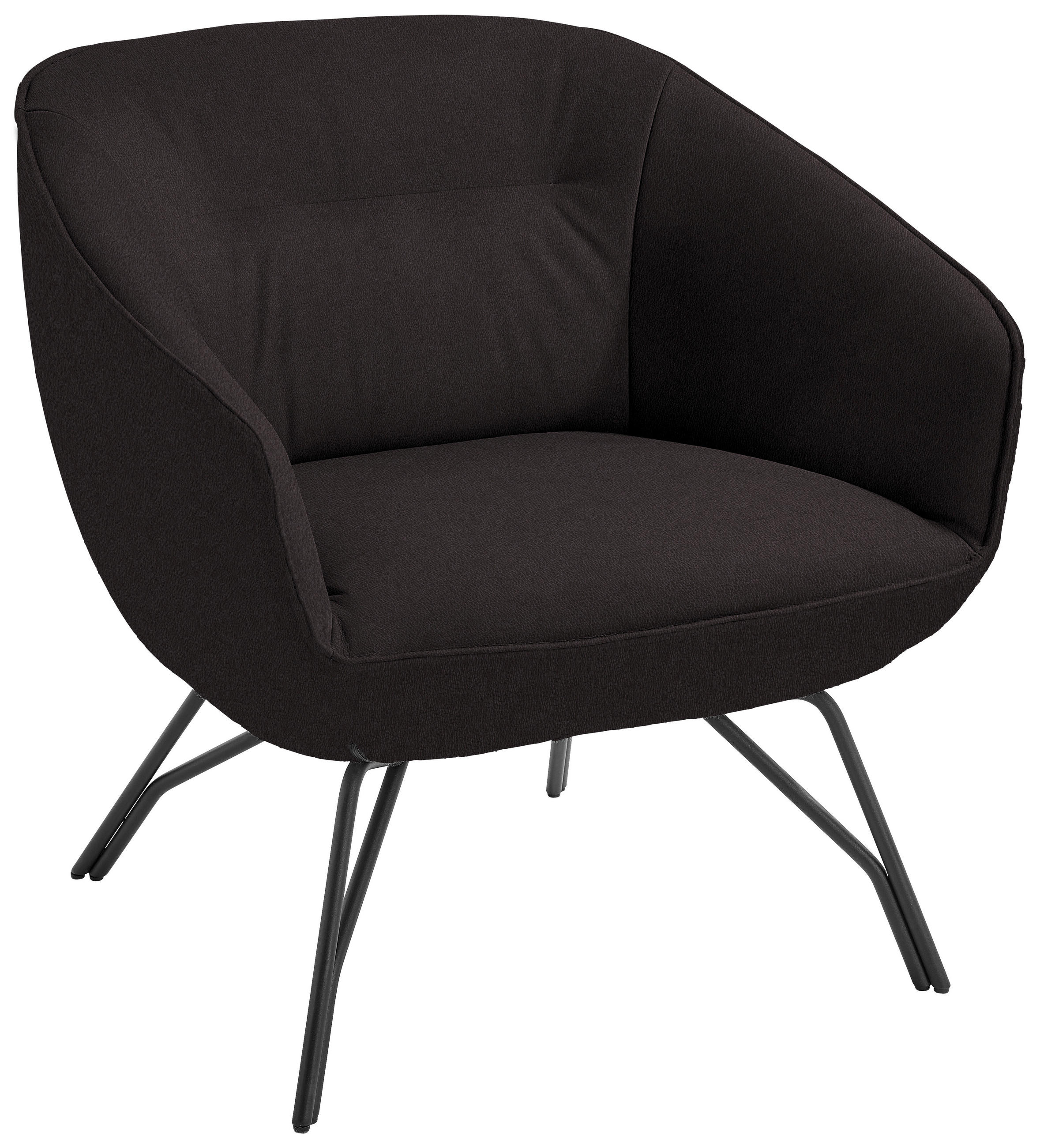 COCKTAILSESSEL - Anthrazit/Dunkelbraun, Design, Leder/Metall (76/80/73cm) - Joop!
