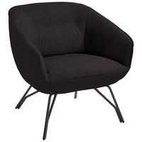 COCKTAILSESSEL - Anthrazit/Dunkelbraun, Design, Leder/Metall (76/80/73cm) - Joop!