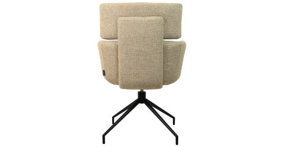 ARMLEHNSTUHL  Sitzfläche 360° drehbar Webstoff  - Graubraun/Schwarz, Design, Textil/Metall (62/92/66cm) - Dieter Knoll