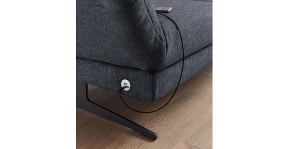 ECKSOFA Grau Flachgewebe  - Schwarz/Grau, Design, Textil/Metall (279-327/176-217cm) - Dieter Knoll