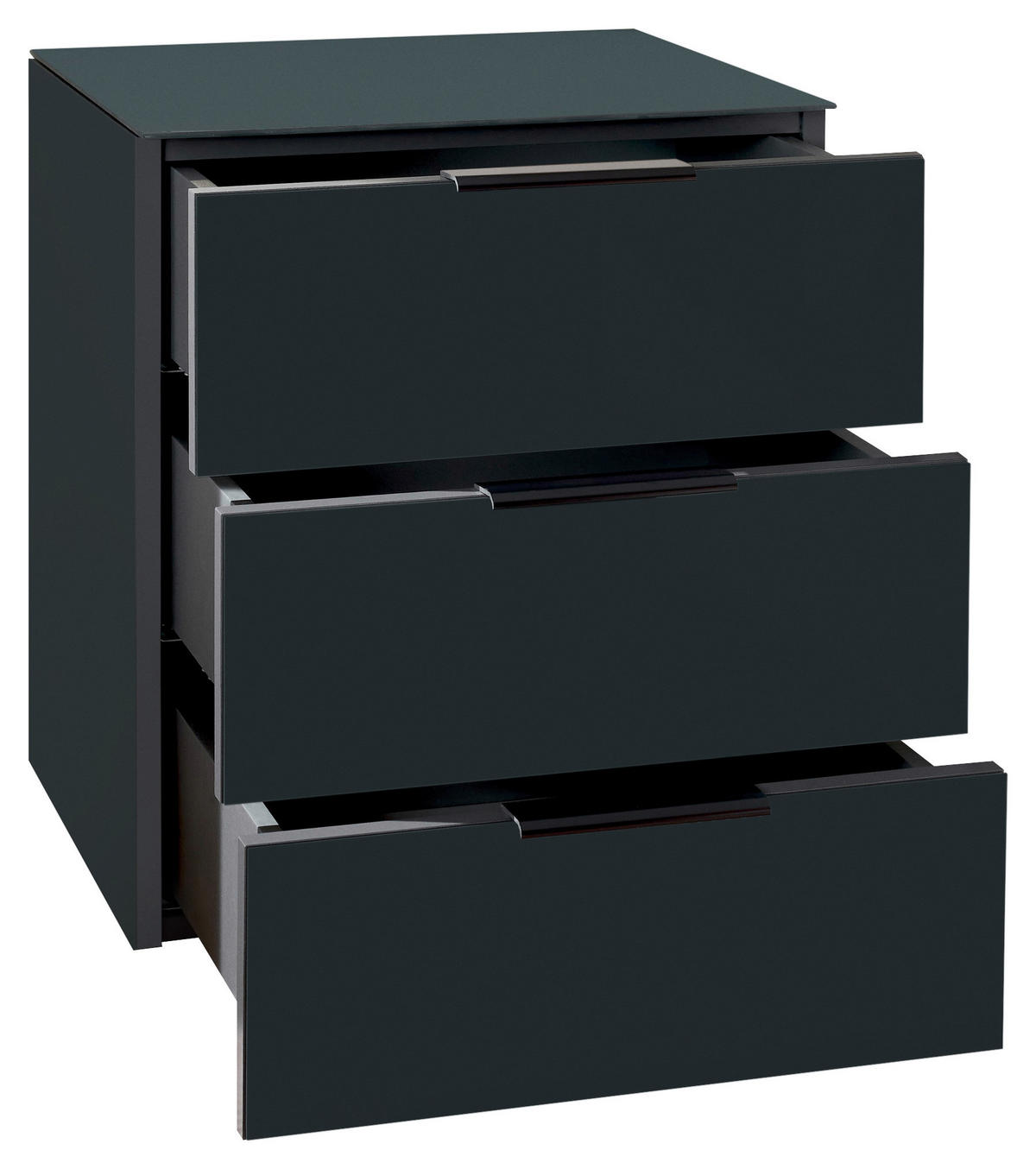 NACHTTISCH 45,8/52,9/40 cm  in Graphitfarben  - Schwarz/Graphitfarben, Modern, Glas/Holzwerkstoff (45,8/52,9/40cm) - Livetastic