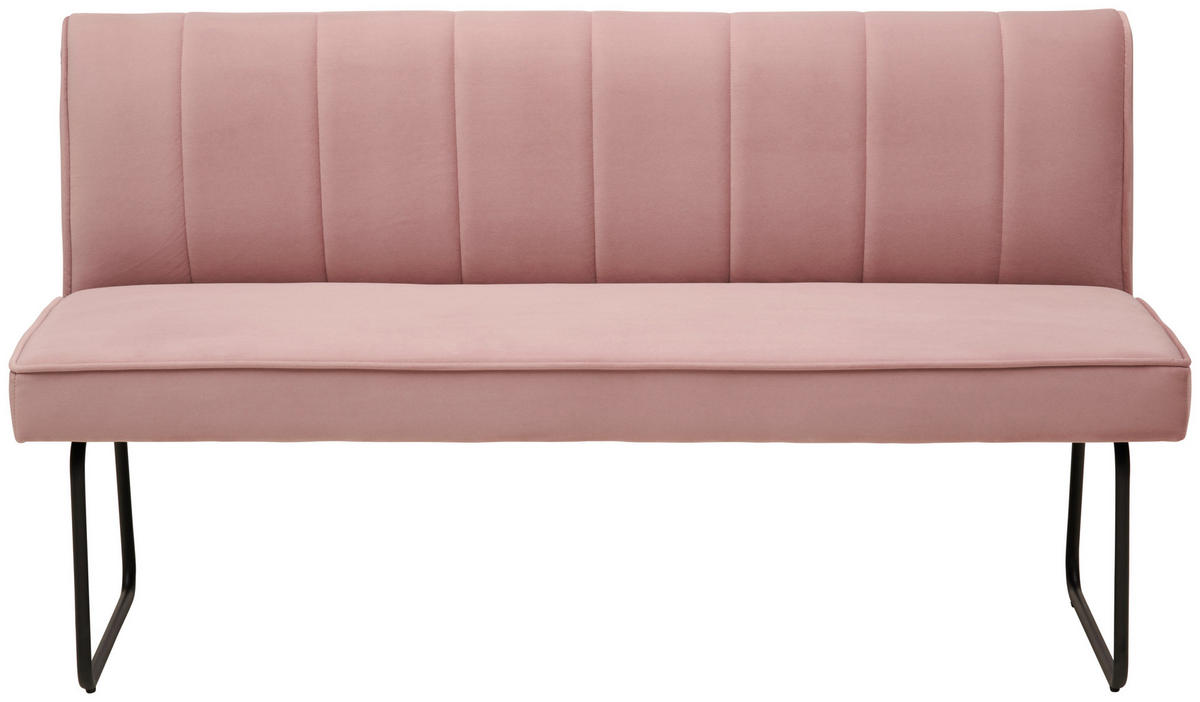 SITZBANK in Metall, Textil Rosa, Schwarz  - Schwarz/Rosa, Design, Textil/Metall (158/70/88cm) - Hom`in