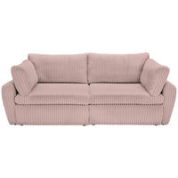 BÄDDSOFFA i manchester, plysch rosa  - svart/rosa, Modern, textil/plast (240/90/120cm) - MID.YOU