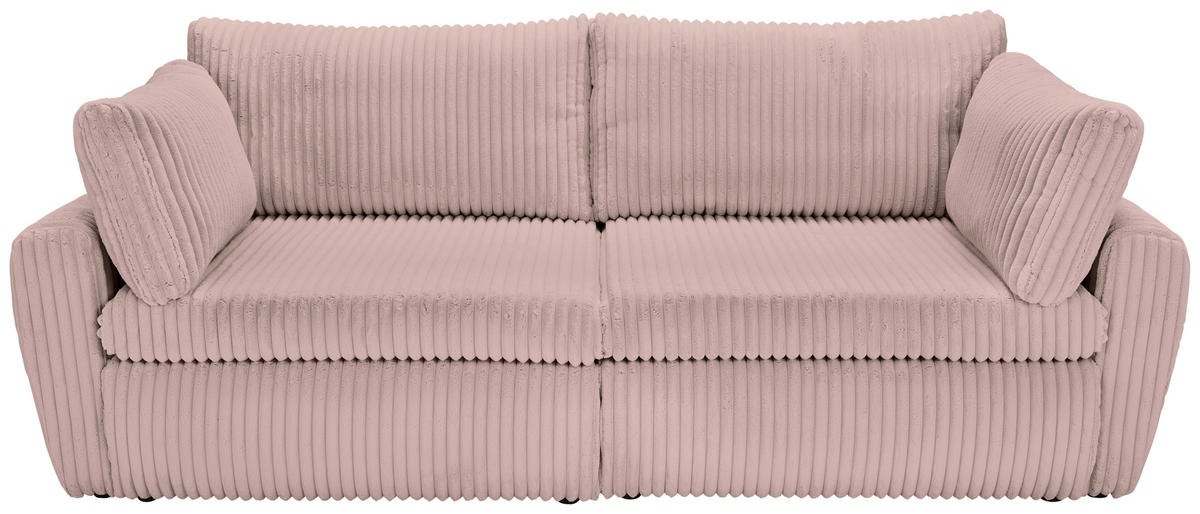 BÄDDSOFFA i manchester, plysch rosa  - svart/rosa, Modern, textil/plast (240/90/120cm) - MID.YOU