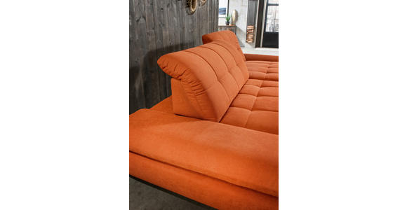 ECKSOFA in Mikrofaser Orange  - Schwarz/Orange, Design, Textil/Metall (290/198cm) - Xora