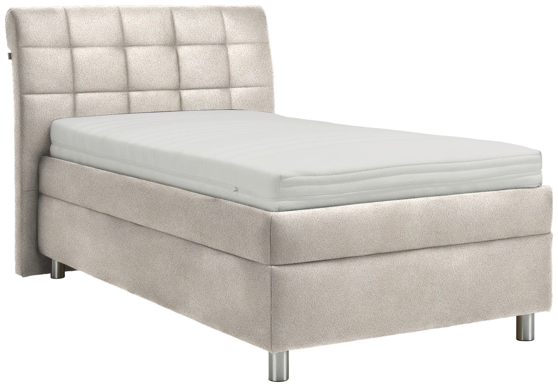 POLSTERBETT Matratze, Lattenrost Beige 100/200 cm  - Beige/Silberfarben, KONVENTIONELL, Holz/Textil (100/200cm) - Esposa