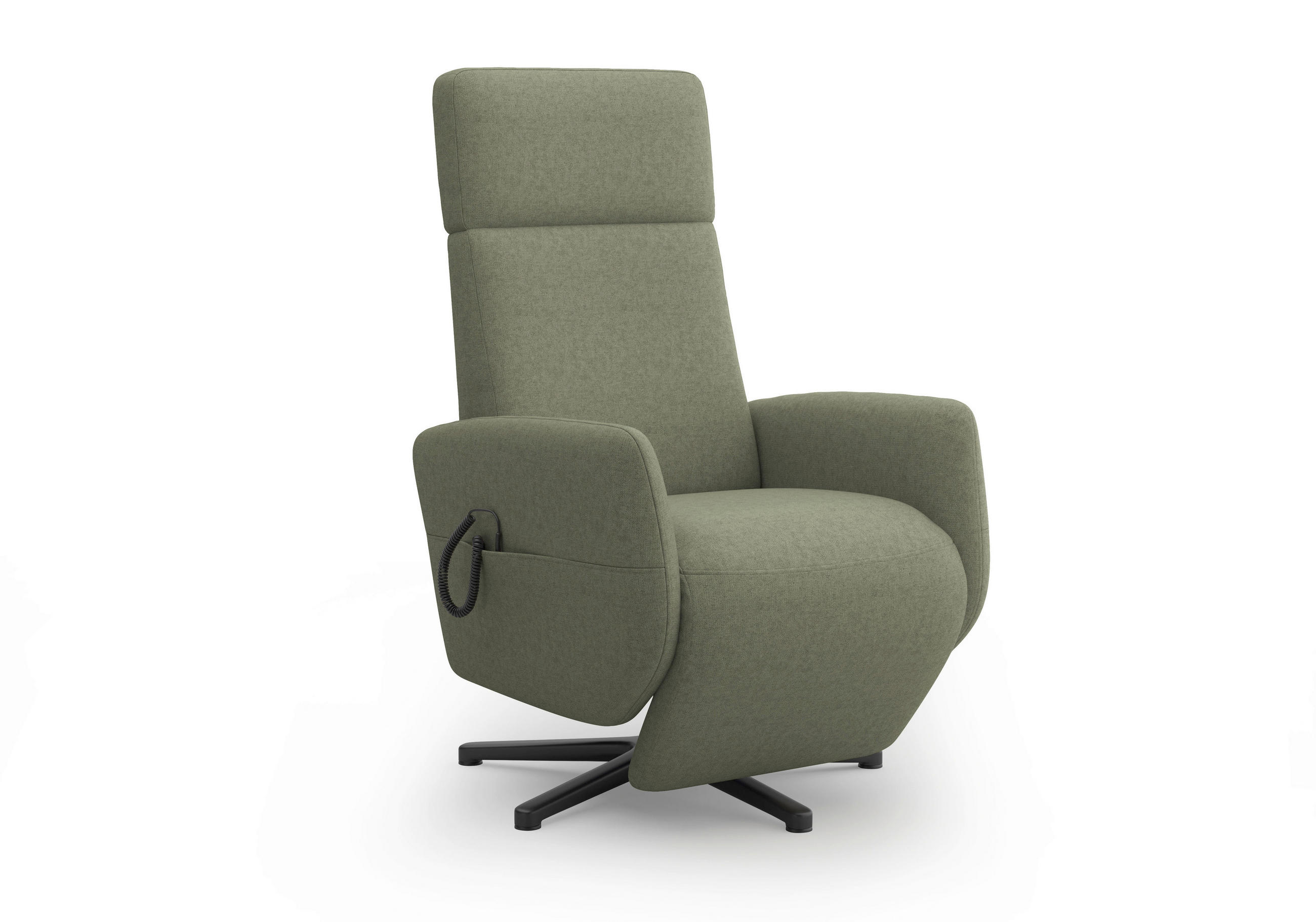 RELAXSESSEL in Textil Olivgrün  - Schwarz/Olivgrün, KONVENTIONELL, Textil/Metall (71/110/82cm) - Sit & More