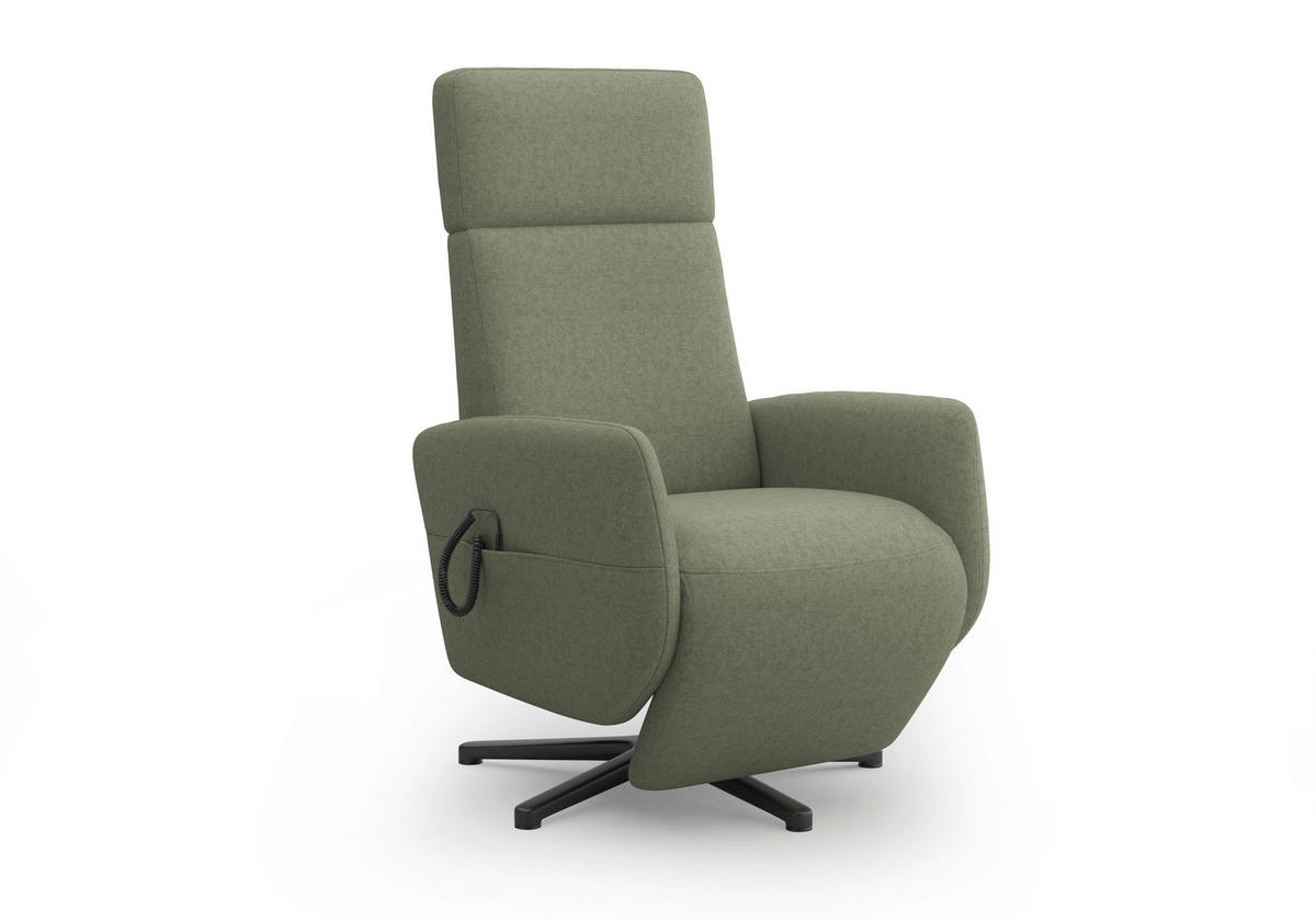 RELAXSESSEL in Textil Olivgrün  - Schwarz/Olivgrün, Konventionell, Textil/Metall (71/110/82cm) - Sit & More