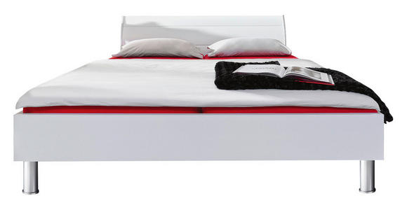 BETT 180/200 cm in Weiß - Chromfarben/Weiß, Basics, Metall (180/200cm) - Novel
